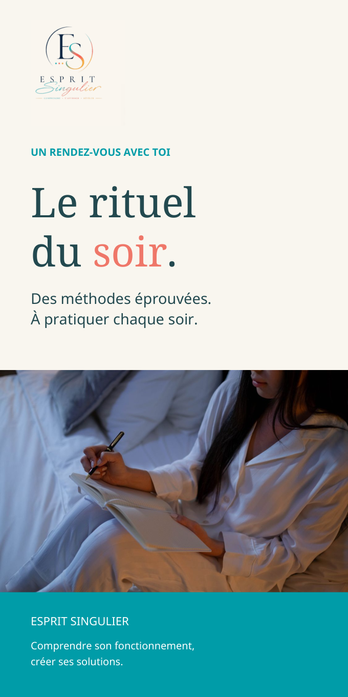 Couverture de l'e-book Le rituel du soir, par Esprit Singulier